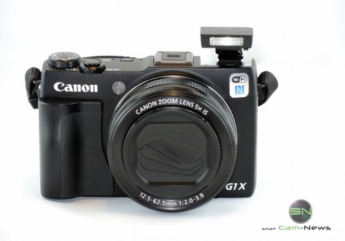 Front Ansicht mit Blitz - Canon G1x mark II - SmartCamNews