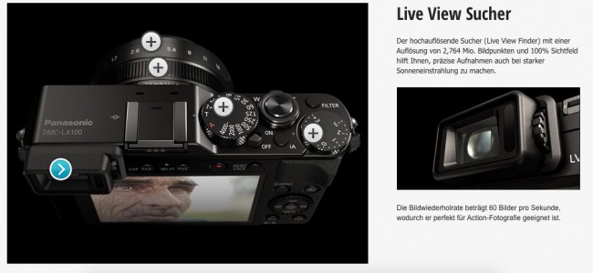 Panasonic LX 100 - LiveView Sucher