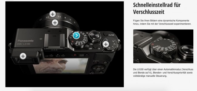 Panasonic LX 100 - Stellrad für Verschlusszeit